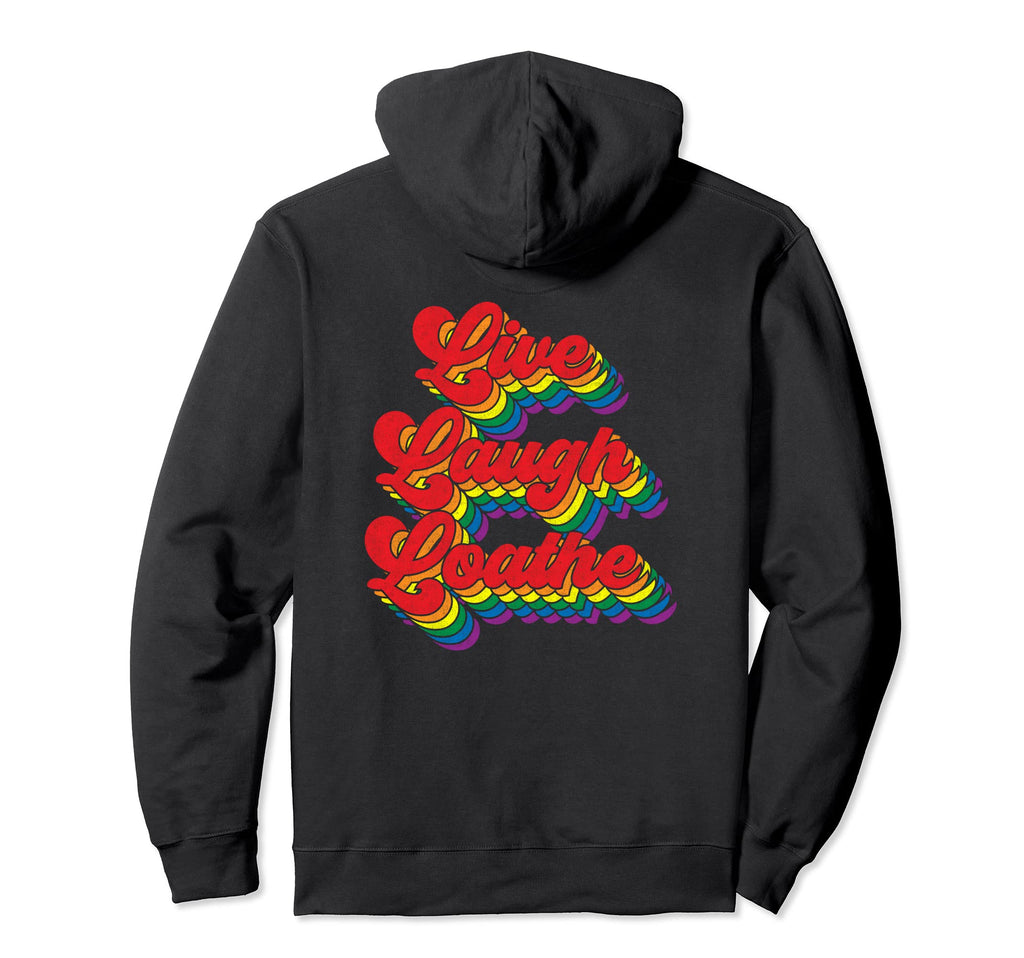 Funny Goth Gothic Parody Rainbow Live Hoodie - Minimalist Print Unisex