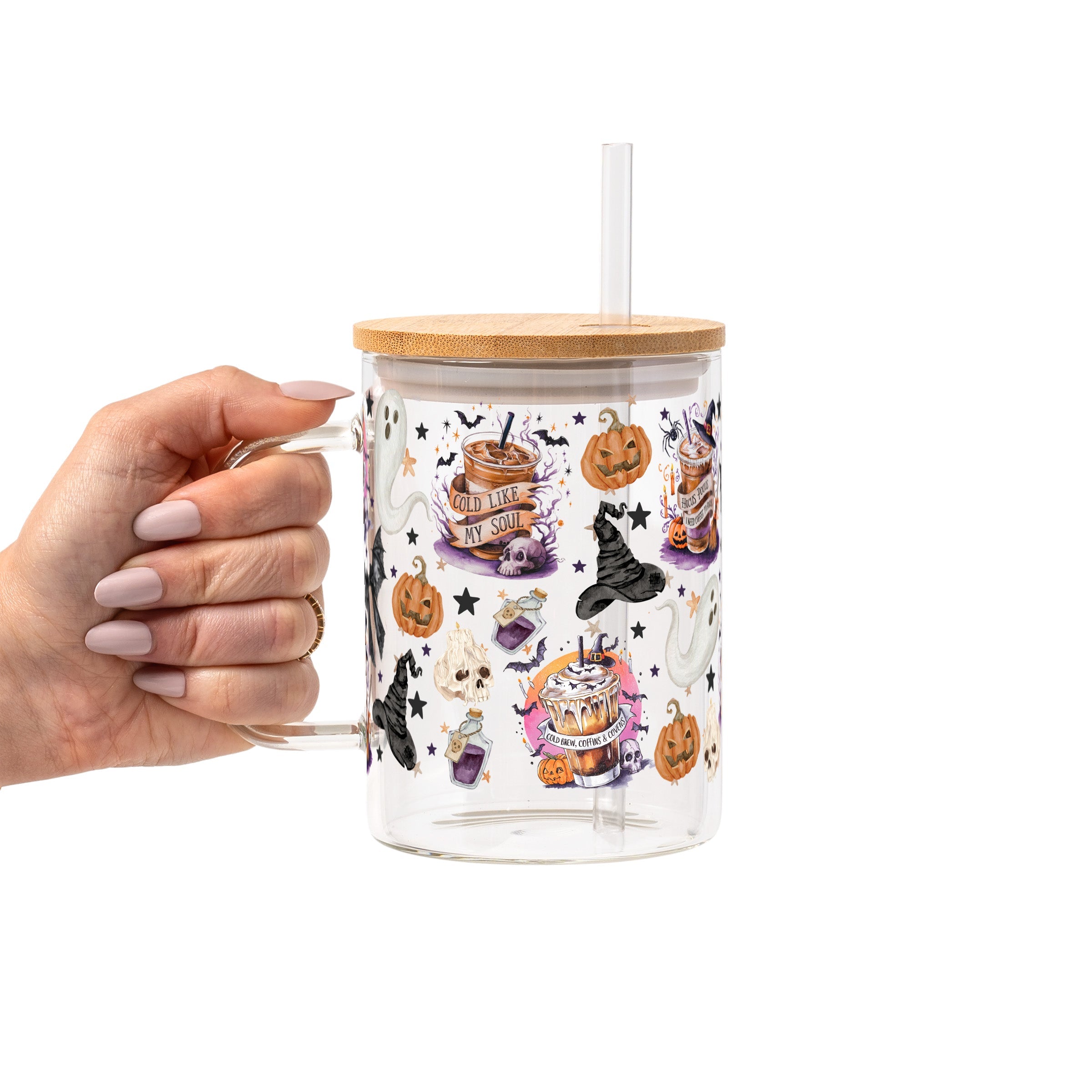 Halloween Fall Coffees Glass Cup