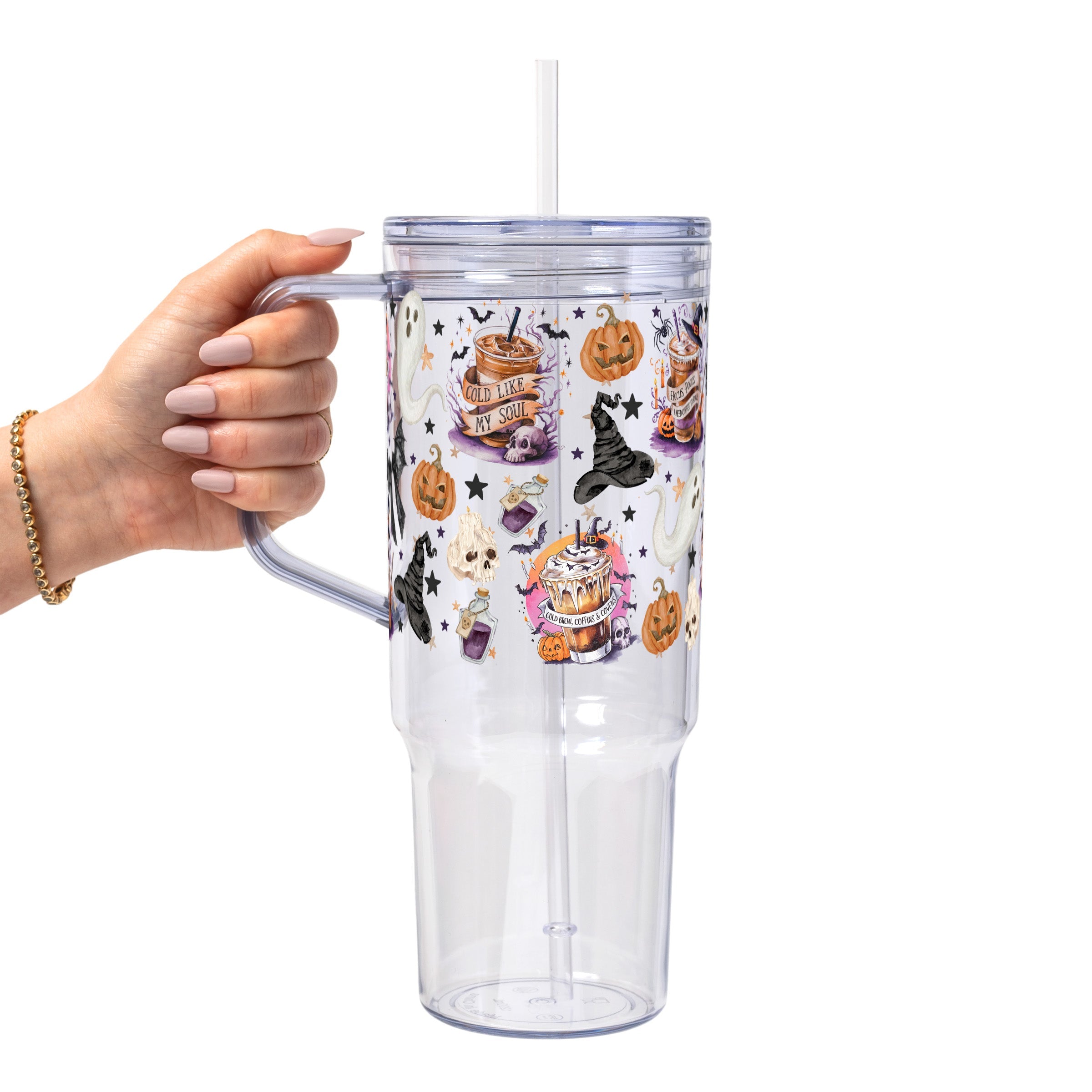 Halloween Fall Coffees Glass Cup