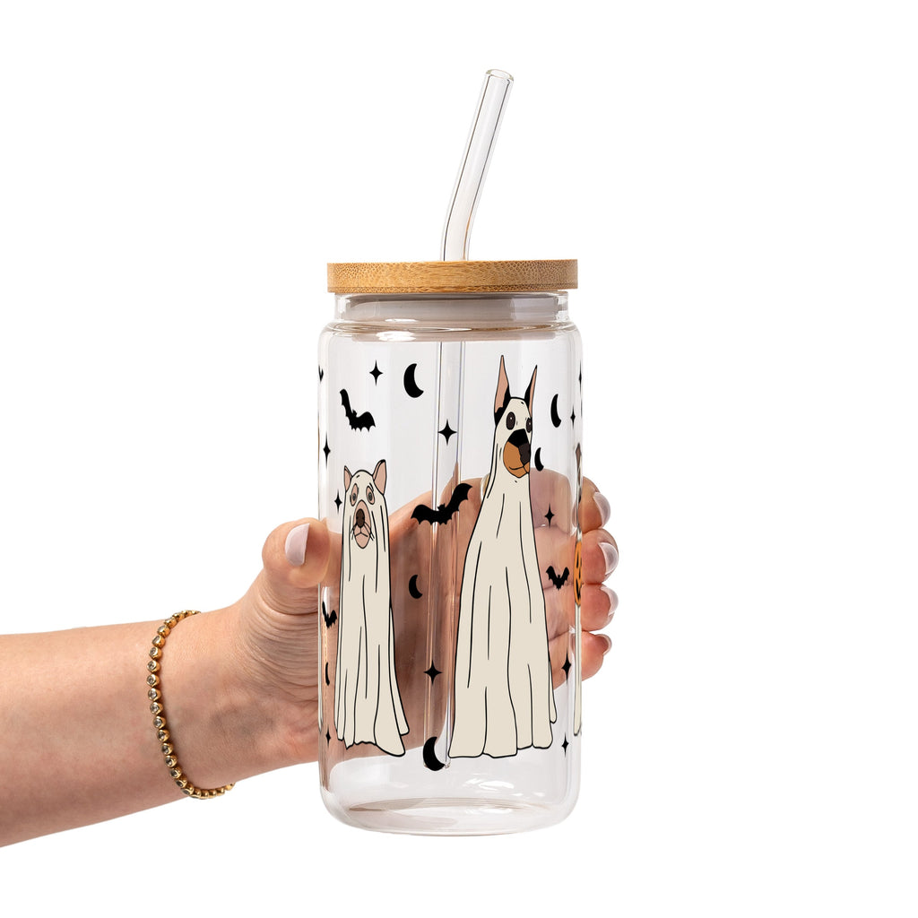 Ghost Dogs Halloween Glass Cup
