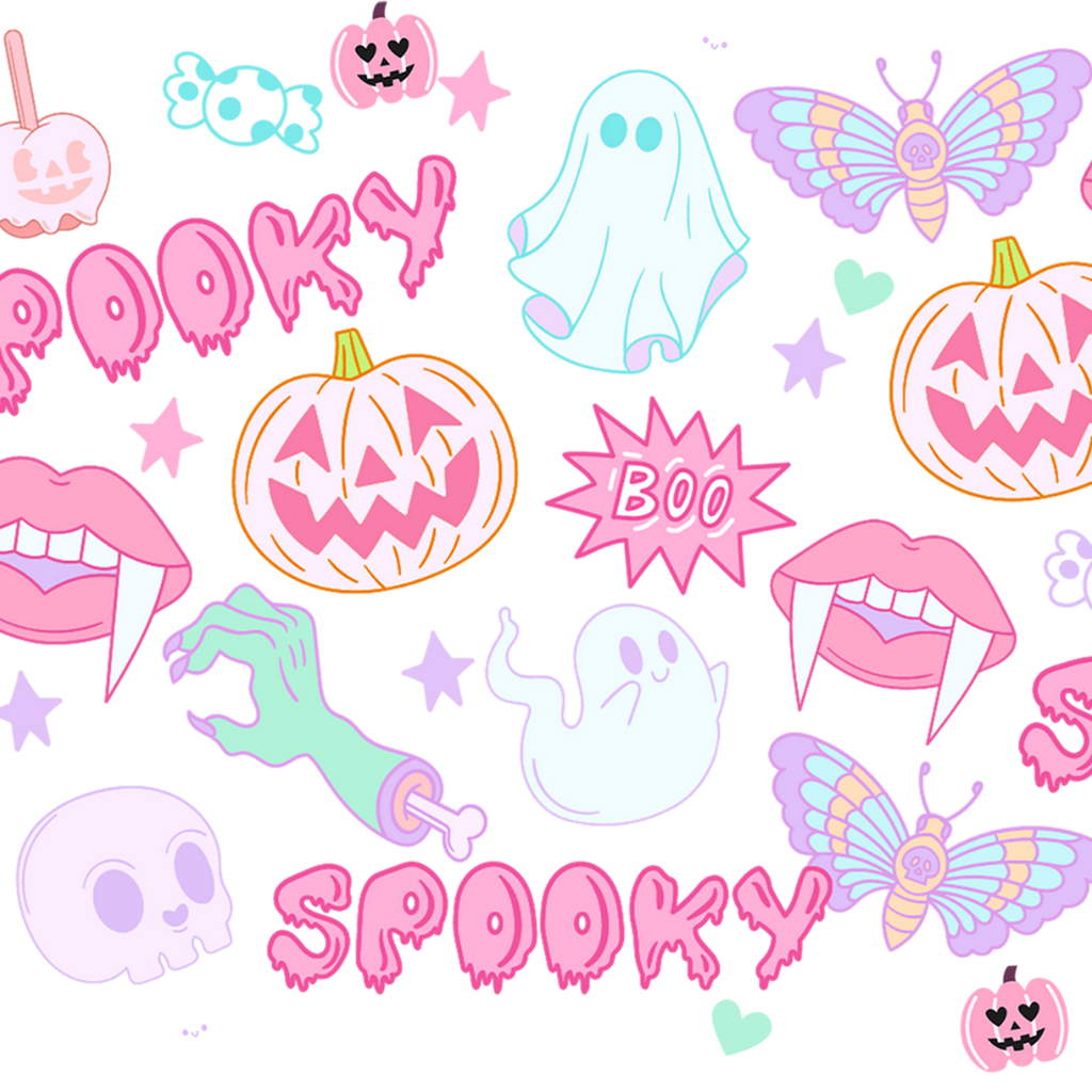 Pastel Pink Halloween Glass Cup