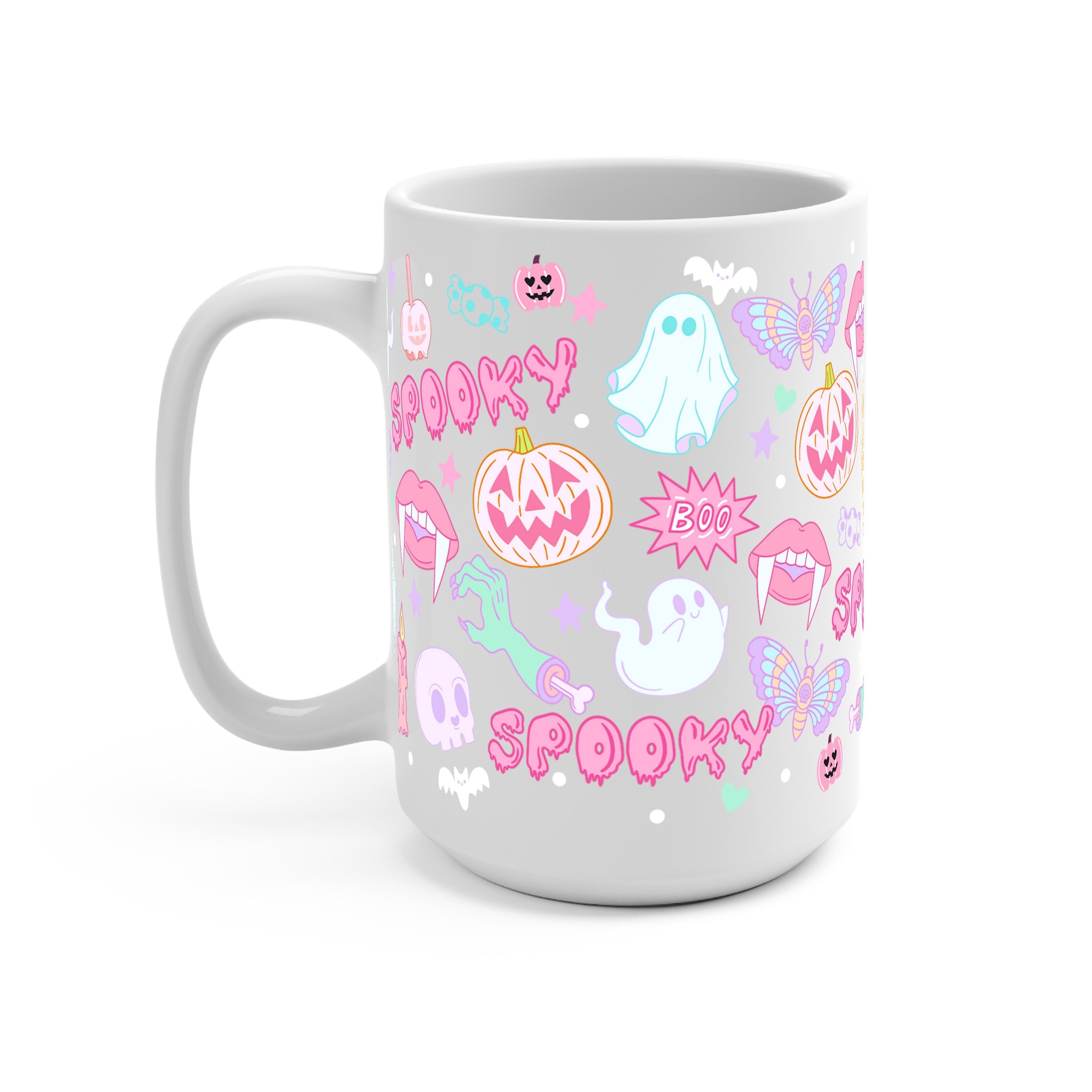 Pastel Pink Halloween Glass Cup