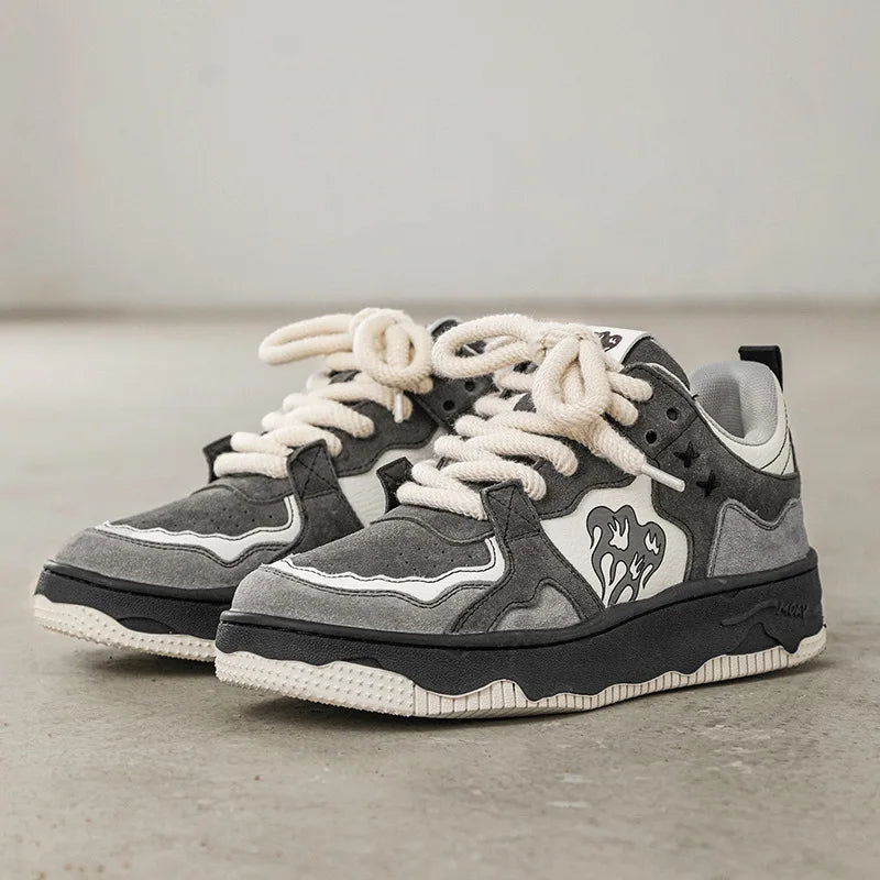 Greyscale Skate Sneakers
