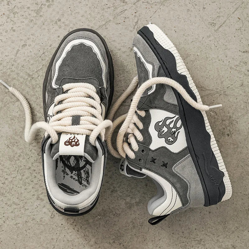 Greyscale Skate Sneakers